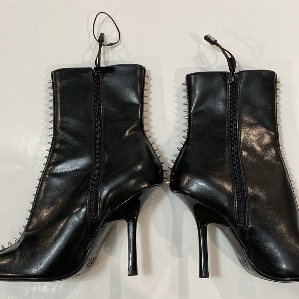 Zara Studded Heeled Ankle Boots studs Spiked Size 36 NEW - Picture 13 of 16
